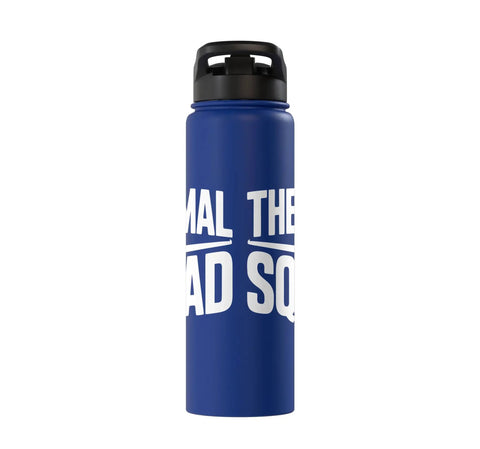 Blue insulated stainless steel water bottle for sailplane pilots and glider fans, perfect for club days, thermal soaring training.