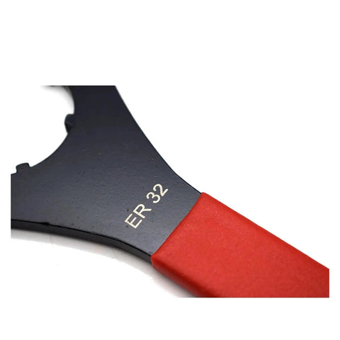 Heavy Duty ER Collet Wrench For ER32 UM And ER25 UM Plus ER40 UM Nut Spanner with red rubber grip and black finish