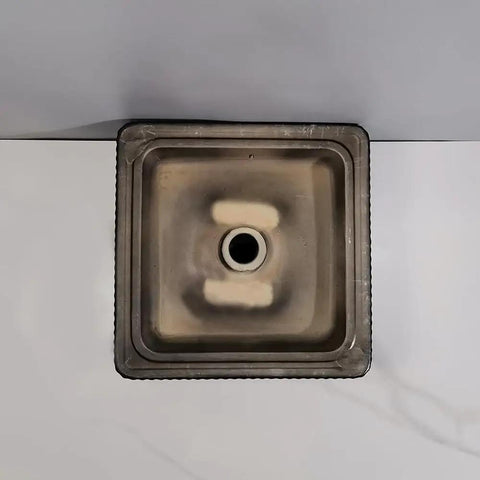 Top view of a square ceramic Bathroom Countertop Vessel Sink Bathroom Sink Hotel Apartment Bathroom Wash Basin.