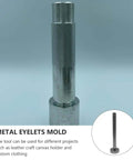 Close-up of a metal eyelet setter mold showing the textured grip, part of the Pro Grade 17mm Eyelet Setter Tool And Die Punch Kit.