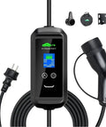 16 Amp Type 2 EV charger with display and cables, perfect for fast home charging indoors or outdoors.