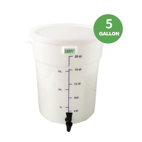 Five Gallon Round White Cold Brew Bucket System For Commercial Use With Drip Free Spigot And Recipe Guide Ideal For Home Office