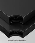 Close-up of thickened carbon steel material for Five Tier Carbon Steel Storage Rack With Smooth Rolling Wheels Heavy Duty Metal Shelving Unit Extra Thick Frame Roomy Organizer For Home Office Pantry Entryway Black.
