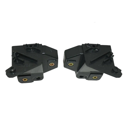 Solid Build Headlight Bracket Retainer Supports For Tesla Model S 2016 Through 2020 black plastic pair for front bumper mount.