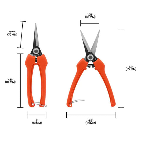 Tough As Nails Grape Harvest Shears With Extra Strength Euro Style Curved Carbon Treated Steel Blade And Spring Loaded Action