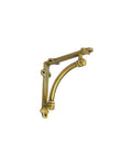 Gold Cast Iron Shelf Brackets Set Of Four, Heavy Duty Half Round Decorative Mounting Brackets, 5.5 By 1.2 By 5.5 Inches, side view