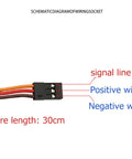 Wiring schematic for Four Pack Td8220 Digital Servo with clear labeling of signal, positive, and negative wires, 30cm length.