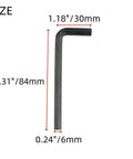 6mm L Shaped Allen Key Wrench Set Long Arm Hex Wrenches Black 2 Pack for Tight Screws and Quick Fixes size illustration