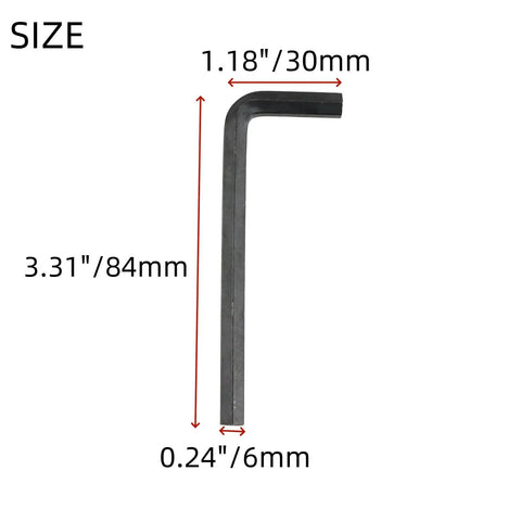 6mm L Shaped Allen Key Wrench Set Long Arm Hex Wrenches Black 2 Pack for Tight Screws and Quick Fixes size illustration