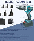 Cordless Automatic Rivet Nut Gun With Memory And Normal Modes Professional Portable tool with multiple attachments and case.