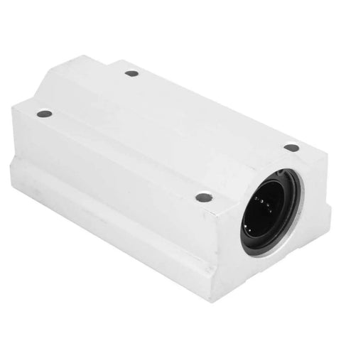 25mm Linear Motion Ball Bearing Slider Bushing For CNC And 3D Printer Axes Alloy Long Guide Rail Stainless Steel Hardware Boss Grade Built To Last High Precision Smooth Glide Durable Sliding Block For Reliable Motion, white housing