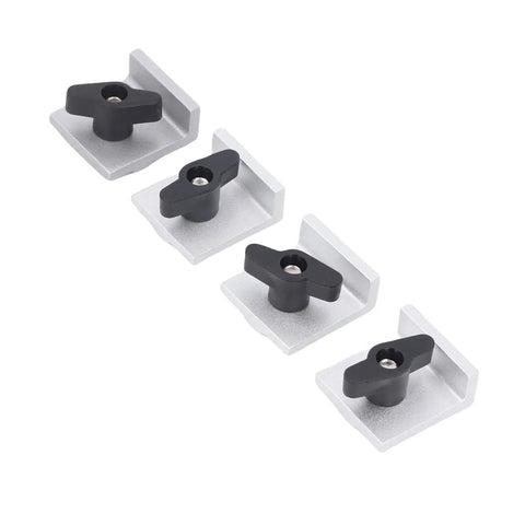 Bidirectional T Track Stop Block 4 Pack Pro Grade Aluminum Alloy With Silver Anodized Finish Low Profile Design For T Track Woodworking