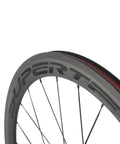 Carbon Fiber Road Wheelset 50mm Deep 23mm Wide Clincher 700c For Shimano 8 9 10 11 Speed V Brake Road Bikes, side view of rim