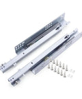 Heavy Duty 350mm Soft Close Drawer Slides With Roller Bearings For Quiet Hidden Installations Under Desk And Shelves 50Kg Capacity