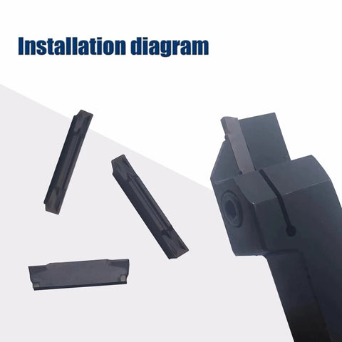 Lathe Grooving Tool Holder MGEHR1616-2 with 11 MGMN200-G Indexable Carbide Inserts setup diagram