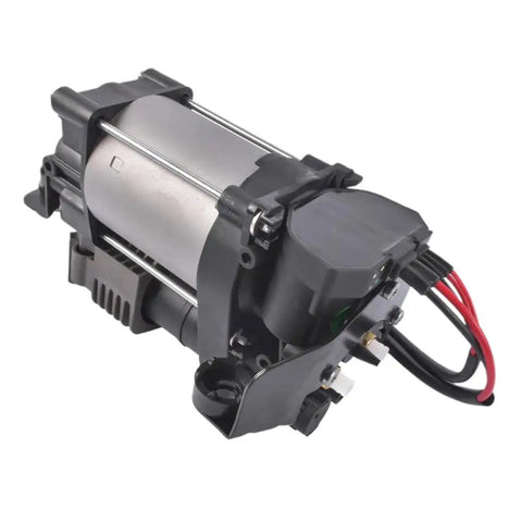 Premium Electric Air Suspension Compressor Pump For Tesla Model S Sedan 2012 To 2017 side view showing metal cylinder and wiring.