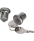 Door Lock Cylinder Kit With Keys For Chevy C10 C20 C30 Blazer K5 Silverado GMC Sierra 1500 2500 3500 Jimmy Suburban Savana Pontiac Truck Van Replacement For Your Ride And Daily Drivers, shown in silver metal with attached keys