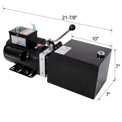 Essential 220V Hydraulic Power Unit Pump With 6 Quart Reservoir for heavy duty car lifts, featuring an 1100W motor and compact design.