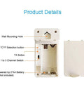 Wireless Outdoor Thermometer Sensor Replacement For SC91, back view with wall mount hole, channel switch, and 2 AA battery compartment