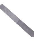 Eight Inch 4 Way Rasp File Forged From Toughened Carbon Steel Designed For Woodworking And Metalworking showing flat and half round cuts.