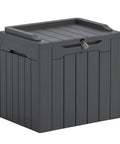 Big 31 Gallon Outdoor Storage Box With Lid For Patio Furniture, Garden Tools, And Pool Supplies, Weatherproof, UV Resistant, Lockable, Dark Grey, Heavy Duty Outdoor Organizer