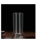 Slick Double Wall Insulated Glass Tumbler Set Featuring 16 Oz Collins Style Highball Cups Built To Chill Craft Beer Cocktails Smoothies Tropical Mixers And Party Drinks Pair on a wooden surface.