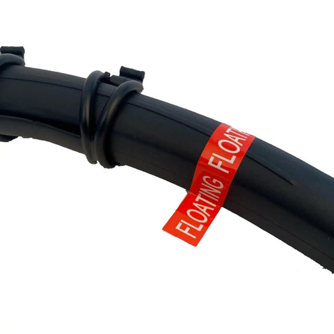 Close-up of Floating Snorkel with Clip-On Attachment for Freediving, spearfishing, and snorkeling, showing durable tube and clip.