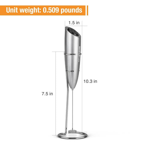 Handheld Milk Frother With Stand, Electric Foam Maker With Stainless Steel Whisk For Cappuccino, Latte And Bulletproof Coffee.
