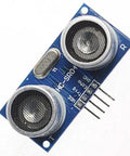 Ranging Detector Ultrasonic Distance Sensor With Eight Inch Cable For Arduino And Raspberry Pi Projects Great For DIY Robotics Easy Vcc Trig Echo Gnd Wiring Compact 1.3 Inch Long By 0.4 Inch Wide Board front view