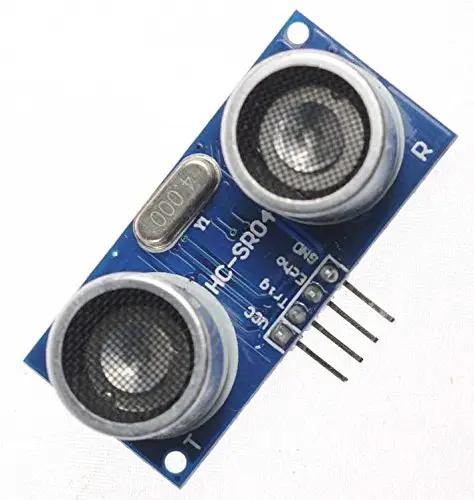 Ranging Detector Ultrasonic Distance Sensor With Eight Inch Cable For Arduino And Raspberry Pi Projects Great For DIY Robotics Easy Vcc Trig Echo Gnd Wiring Compact 1.3 Inch Long By 0.4 Inch Wide Board front view