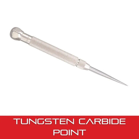 Carbide Pocket Scriber With Hex Head For Precise Marking, Two And Seven Eighths Inches Long, Tungsten carbide tip shown.