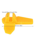 Six Pack Tire Changer Rim Protectors: Universal Wheel Edge Inserts to Shield Rims During Mount and Demount, yellow plastic close-up.