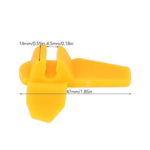 Six Pack Tire Changer Rim Protectors: Universal Wheel Edge Inserts to Shield Rims During Mount and Demount, yellow plastic close-up.
