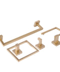 Stainless Steel Brushed Gold Bathroom Hardware Set 4 Piece Including 16 Inch Towel Bar Hand Towel Ring Toilet Paper Holder and Hook