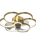 Dimmable Speed Adjustable Ceiling Fan With Light And Remote Control Acrylic Modern Smart Fan Light 60W Luxury Gold Finish