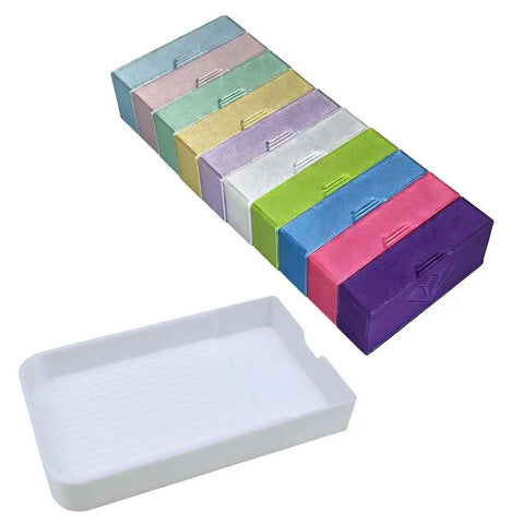 Extra Deep Anti Spill Diamond Painting Tray With Built In Storage Compartment One White Tray And Ten Mix Color Containers