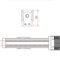 Diagram of 200mm Manual Linear Motion Actuator With Parallel-Jaw Vice Sliding Table Ball Screw Rail Kit GDAE10, top view dimensions.