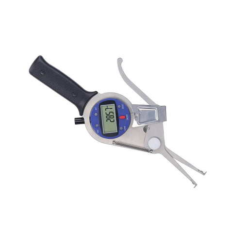 Horett Digital Dial Caliper 8 to 28mm Hole and Groove Depth Gauge with LCD display and ergonomic grip.