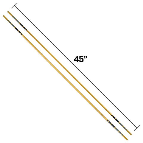 Heritage Wood Golf Alignment Sticks With Cover Vintage Hickory Style Practice Aids, two 45-inch sticks with black markings
