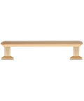 Front view of a polished gold cabinet pull, showing a simple design suitable for drawers. Not polished chrome cabinet pulls 4 inch.