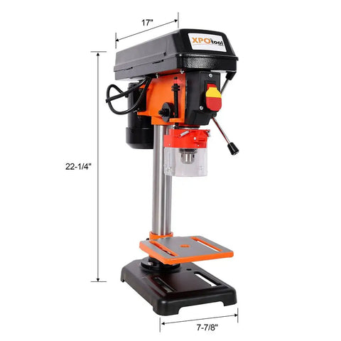 Powerful 8-Inch Benchtop Drill Press With Laser Precision Positioning For Wood And Metal, compact tabletop design, five speeds.