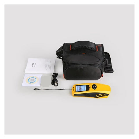 Ultimate Stud Finder Wall Scanner That Nails Hidden Wires Pipes And Rebar Every Time with manual and carrying case.