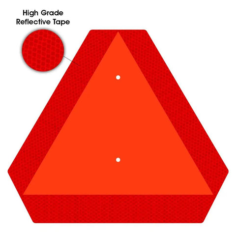 Slow Moving Vehicle Sign Durable Rust Free Aluminum Triangle With Reflective Border Orange Base 14 By 16 Inches