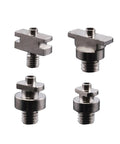 Long Oval Suction Cup For Industrial Pneumatic Systems With Powerful Vacuum Grip Nozzle Perfect For Smooth Surfaces Heavy Duty Manipulator Accessories Black Color Ideal For Automation And Manufacturing Jobs showing metal connector pieces from different angles.