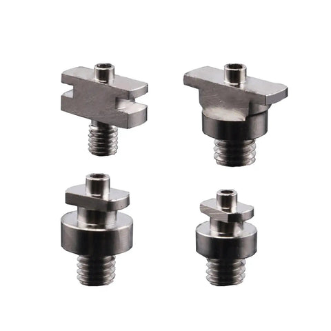 Long Oval Suction Cup For Industrial Pneumatic Systems With Powerful Vacuum Grip Nozzle Perfect For Smooth Surfaces Heavy Duty Manipulator Accessories Black Color Ideal For Automation And Manufacturing Jobs showing metal connector pieces from different angles.
