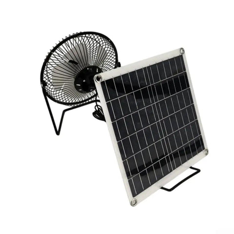 Solar Powered Fan With USB Power Supply For Outdoor Camping RV Greenhouse Dog Kennel And Trailer 8 Inch Adjustable Table And Floor Air Circulator