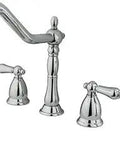 Widespread Kitchen Faucet Polished Chrome No-Fuss 4-Hole Installation ceramic disc with 8.5 inch spout projection