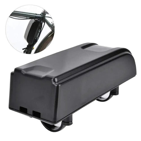 Rock Solid Electric Bike Controller Case, heavy duty black plastic shell for eBike electronics protection on trails.