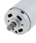 Cool 390 DC Motor With 12V Power Hit 22k RPM And Huge Torque For Robotics Or Automation Projects close-up of motor shaft and housing.