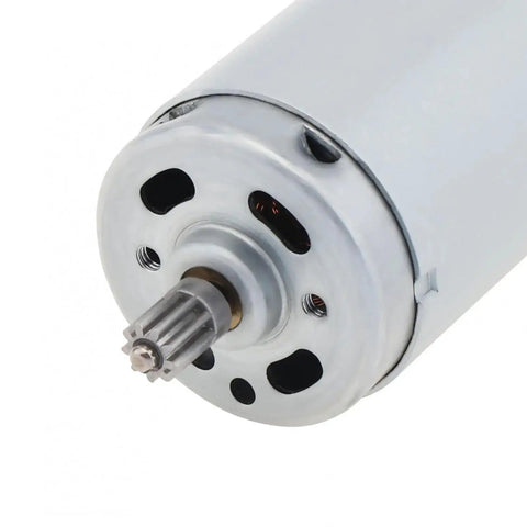 Cool 390 DC Motor With 12V Power Hit 22k RPM And Huge Torque For Robotics Or Automation Projects close-up of motor shaft and housing.